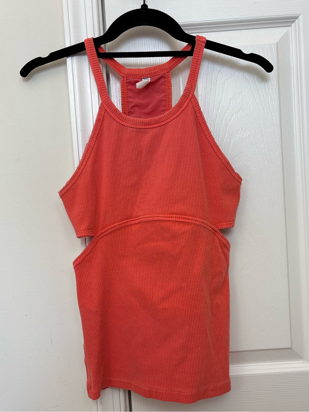 Free People Movement Cotton Blend Ribbed Tank Top with Side Cutouts